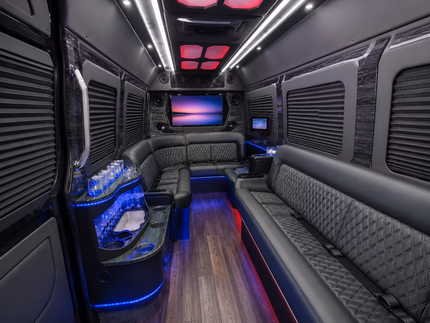 new orleans 28 passenger party bus inside