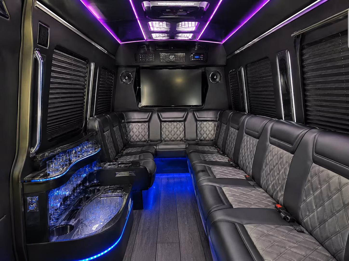 warehouse district and riverfront venue wedding transportation